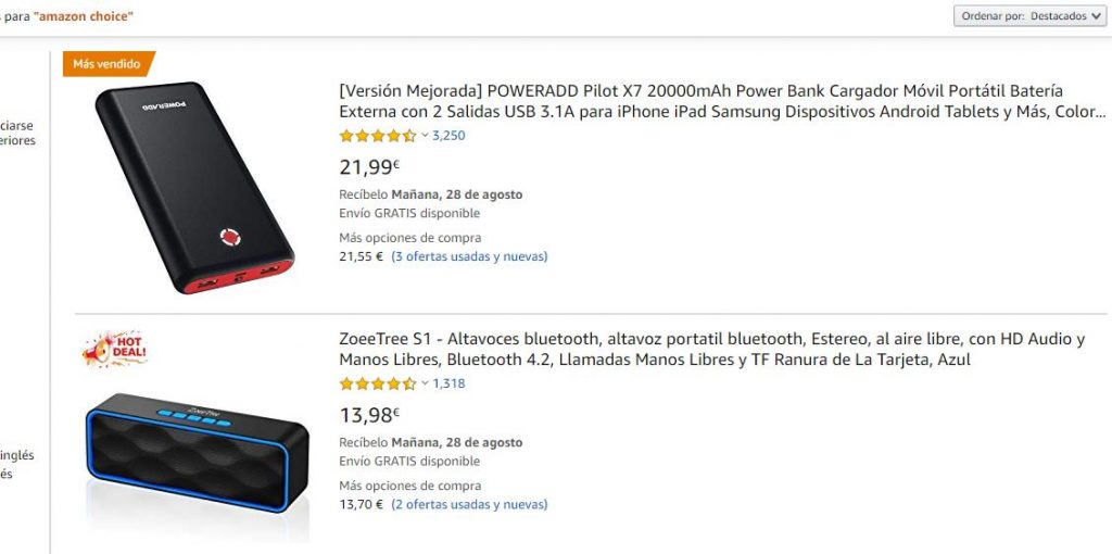 Productos Amazon Choice